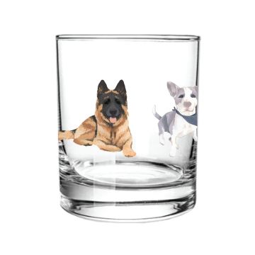 German Shepherd & Dog Friends Short Juice Glass